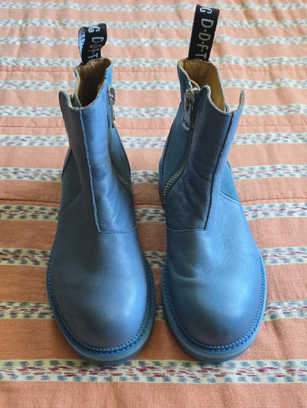 John Fluevog No. 30 Buckled Angel Boots In Blue - Picture 4 of 9